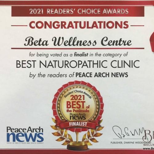  Thank you for voting us to become as the BEST NATUROPATHIC CLINIC in South Surrey 